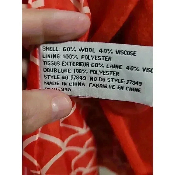 Tulle Orange Jacket size L classic design business Preppy wool blend lined - Picture 7 of 9